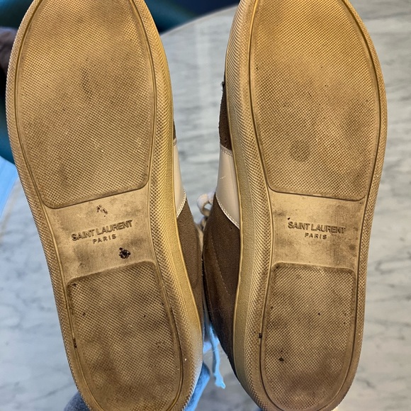 Saint Laurent SL/02H grey suede high top sneakers size 38.5 women’s 8 - Picture 5 of 5